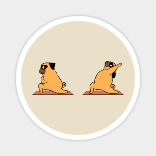 Pug Yoga Crescent Moon Magnet